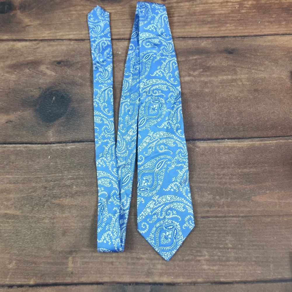 Faconnable Silk Tie Mens One Size Blue Good Paisley Formal Business Necktie